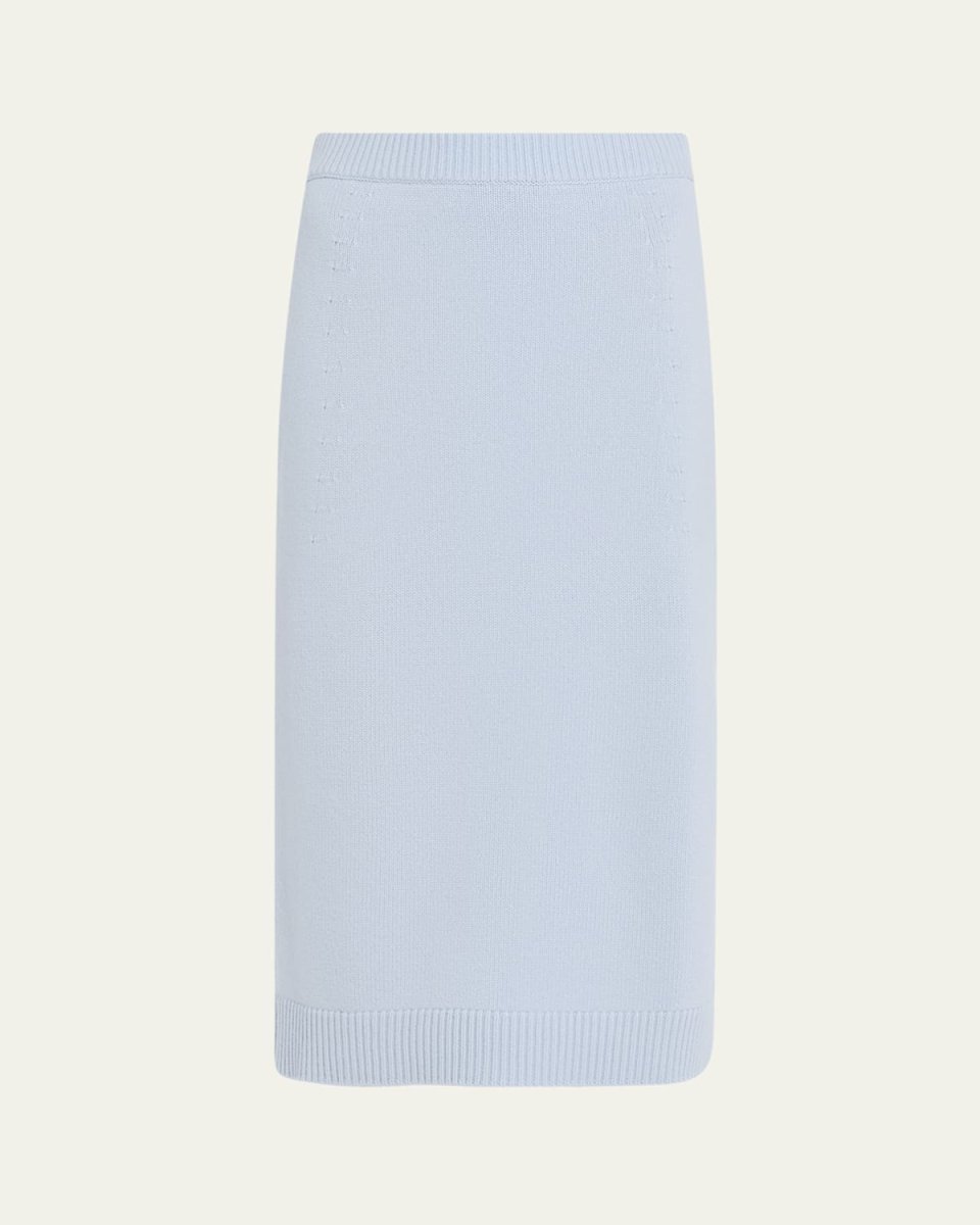 Wool-Cashmere Knit Midi Pencil Skirt